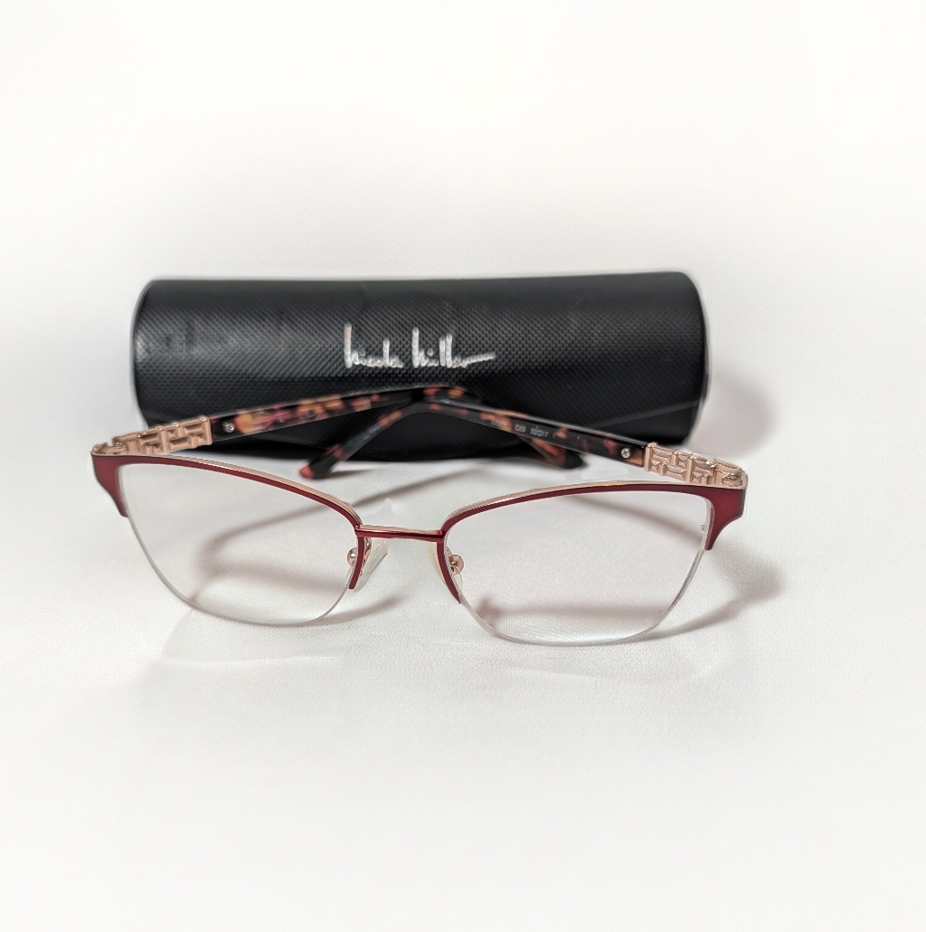 Nicole Miller Eyeglass Frames | Rose Gold & Tortoiseshell | Case Included